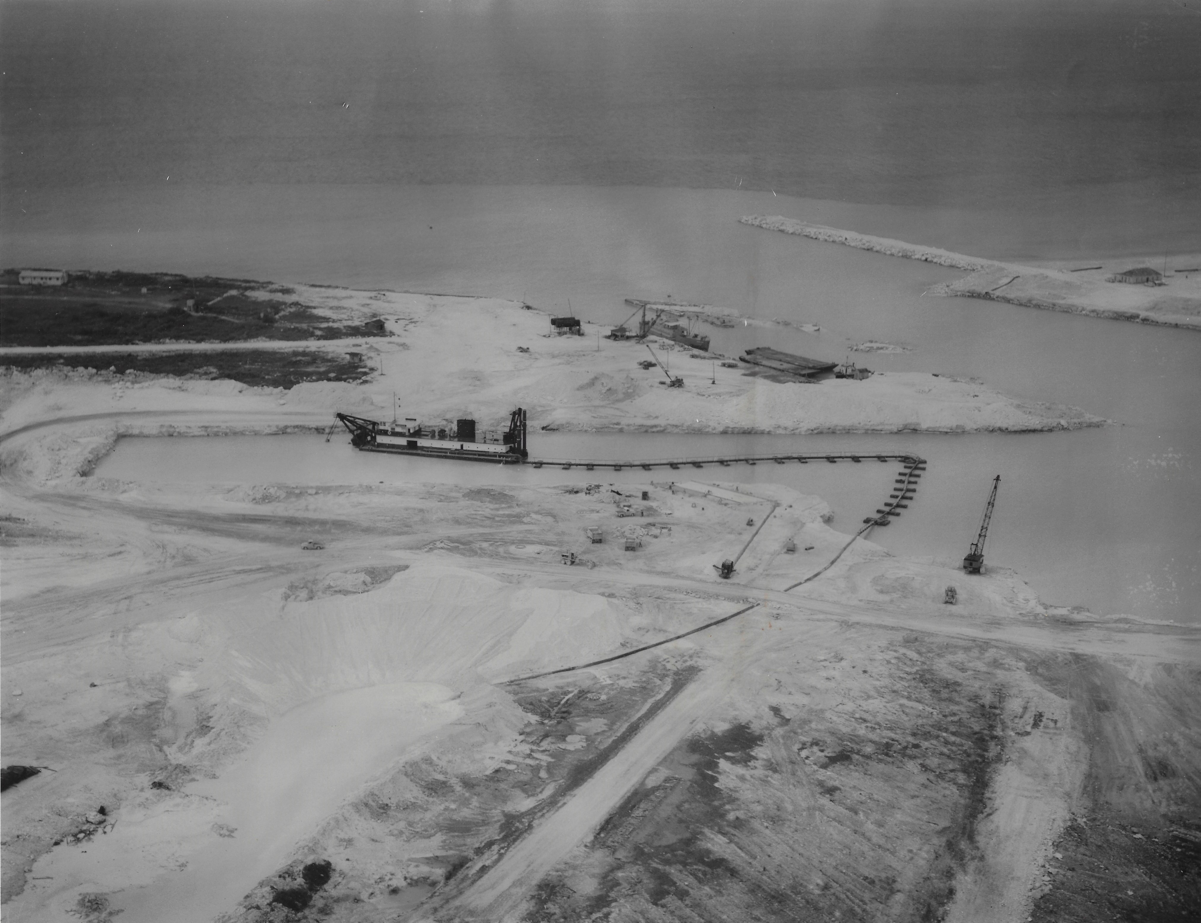 Dredging of Freeport Harbour, 1950's